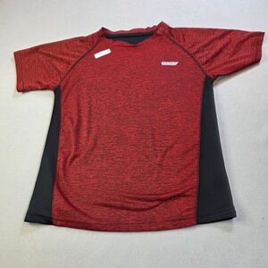Hind Mens Performance T-Shirt Red Space Dye Black Mesh Back Raglan Gym Top M